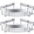 GUNMIN Adhesive Bathroom Shower Shelf Drill-Free Bathtub Corner Shelf No Drilling Shower Caddy Aluminum Alloy Kitchen Storage Basket, Polishing Sand-Blasting - 2 Pack (G-901312)