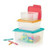 Tupperware Nesting Stackable Storage Square Containers 3 Piece Box Set with Multi-colored Lids Tupperware Keep Tabs