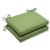 Pillow Perfect Outdoor/Indoor Sunbrella Canvas Gingko Square Corner Seat Cushions, 18.5 in. L X 16 in. W X 3 in. D, Green, 2 Pack