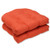 Pillow Perfect Outdoor/Indoor Rave Coral Tufted Seat Cushions (Round Back), 19" x 19", Orange, 2 Pack