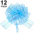 12 Pieces Pull Bow Large Organza Pull Bow Gift Wrapping Pull Bow with Ribbon for Wedding Gift Baskets, 6 Inches Diameter (Light Blue)