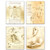 Leonardo da Vinci Art Prints - Set of 4 (8 inches x 10 inches) Wall Decor Photos - Vitruvian Man Drawing Sketch Renaissance Poster