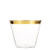 100 Gold Plastic Clear Cup 9oz | Gold Rimmed Cups | Wedding Bachelorette Party Disposable Cup (Gold) | Disposable Fancy Party Wedding Plastic Cups with Gold Rim
