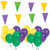 Mardi Gras Decorations - Mardi Gras Hanging Pennant Banner (25 Feet) and Set of 18 Balloons Mardi Gras Decorations - Mardi Gras Hanging Pennant Banner (25 Feet) and Set of 18 Balloons