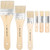 6PCS Paint Brushes Natural Bristle Paintbrushes Set Flat Chip Paint Brush & Stencil Brushes - Painting or Waxing and Chalk, Perfect for Wall Painting, Stains, Oil Stain, Wax