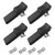 QWORK 4 Pack Flexible Rubber Draw Latch Black Soft Front Storage Rack Latch with Concealed Keeper for Cooler, Cargo Box