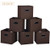 MaidMAX Cloth Storage Bins Cubes Baskets Containers with Dual Plastic Handles for Home Closet Bedroom Drawers Organizers, Foldable, Coffee, Set of 6