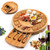 Bamboo Cheese Board and Knife Set, Cheese Charcuterie Platter Board Serving Tray With Slide-out Drawer for Wine Crackers Brie Meat
