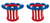 Beistle S57893AZ2, 2 Piece Inflatable Patriotic Hat Coolers, 27" Width x 18" Height