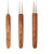 Dreadlocks Crochet Hooks Tool Set,Crochet Needles for Hair Dreadlock Locks 0.75 mm Crochet Needle Steel with Bamboo Handle Good for Braid Craft (0.75 mm 1 Hook, 2 Hooks, 3 Hooks)