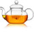 34oz Glass Teapot Stovetop Safe, Glass Teapot with Removable Infuser, Heat Resistant Borosilicate Glass Teapot for Flower Tea, Loose Leaf (1000ML)