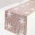 TRLYC Christmas White Snowflake Pattern Rose Gold Sequin Table Runner-12 x72