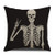 QIQIANY Funny Skull Human Skeleton ''Yeah'' Decoration Throw Pillow Cover 18x18 Inches Square Cotton Linen Home Decor Funny Black Cushion Cover Pillowcase for Kitchen Sofa Bedroom