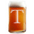 Etched Monogram 16oz Can Glass for Soda or Beer (Letter T)