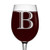 Etched Monogram 16oz Stemmed Wine Glass (Letter B)
