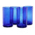 Artland Iris Highball Glasses, Cobalt Blue, Set of 4