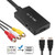 RCA to HDMI Converter, Xmerry AV to HDMI Adapter, 1080P RCA Composite CVBS Video Audio Converter Adapter Supporting PAL/NTSC for TV/PC/ PS3/ STB/Xbox VHS/VCR/Blue-Ray DVD Players
