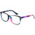GEKKALE Blue Light Blocking Computer Glasses Square Nerd Eyeglasses Frame Anti Eye Strain Headache Computer Reading Glasses (flower-1pack)