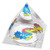 NCAA Kansas University Jayhawks Mascot in 2" Crystal Pyramid with Colored Windowed Gift Box