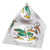 NCAA Miami University Hurricanes logo in 2" Crystal Pyramid with Colored Windowed Gift Box