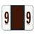 Smead BCCRN Bar-Style Numeric Color-Coded Labels, Number 9, Brown, 500 Labels per Roll (67379)