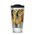 Signature Tumblers Zebras Drinking Wrap on Clear 16 Ounce Double-Walled Travel Tumbler Mug with Black Easy Sip Lid