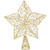 Ornativity Glittered Star Tree Topper - Christmas Gold Sparkle Wire Star Leafy Decoration