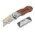 WORKPRO Folding Utility Knife Wood Handle Heavy Duty Cutter with Extra 10-piece Blade
