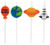 Creative Converting 4Count Molded Pick Sets Birthday Cake Candles, Multicolor