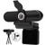 Webcam with Microphone, 1080P HD Webcam Streaming Computer Camera USB Computer Camera for PC Laptop Desktop Video Calling, Conferencing, Online Teaching, Widescreen Web Camera with Rotatable Clip