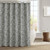 Kensie - Susie Printed Dotted Paint Art Décor Mildew Resistant Fabric Shower Curtain Liner For Bathroom Waterproof | Water Repellent & Antibacterial - Assorted Colors - (72 X 72 Inch - Silver)