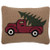 VHC Brands Rustic & Lodge Holiday Pillows & Throws-Hooked Truck 14" x 18" Pillow, Dark Tan
