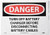 NMC D619PB OSHA Sign, Legend "DANGER - TURN OFF BATTERY CHARGER BEFORE DISCONNECTING BATTERY CABLES", 14" Length x 10" Height, Pressure Sensitive Vinyl, Black/Red on White