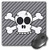 3dRose LLC 8 x 8 x 0.25 Inches Mouse Pad, Goth Punk Skull and Crossbones Gray Stripes (mp_6327_1)