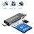 SmartQ C350 Type-C and Type A USB Memory Card Reader USB 3.0 Super Speed for MicroSDXC, MicroSDHC, SD, SDXC, SDHC, SD Cards, Works for Windows, Mac OS X, Android Devices, OTG Adapter (Grey Trio)