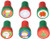 Amscan Multicolored Christmas Stamp Set, 6 Ct. | Party Favor