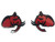 Mulistory Costume Pair Black Red 426 Hellephant Head Fender Left/Right Emblems Badges Fits For Challenger Charger Badge