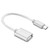 Braided Type-C Male to USB Female Adapter OTG Data Sync Cable Cord Silver