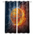 Edwiinsa Water Fire Basketball Pattern Kitchen Blackout Curtains Window Drapes Treatment, 2 Panels Set for Kitchen Cafe Office, 55W x 39L inch