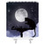 AMHNF Creative Shower Curtain Cat and Mouse Playing Chess Under Starry Sky Super Moon Home Bathroom Decor Quick Dry Fabric with 12 Hooks?70x70 Inch?Black White