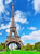 Leowefowa 5X7FT Eiffel Tower Backdrop Paris Square Backdrops for Photography Green Grassland Blue Sky White Cloud Wedding Photo Background Kids Adults Travel Studio Props