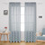Deconovo Linen Look Floral Print Voile-Rod Pocket Sheer Curtains for Living Room, 52W x 84L Inch, Grey