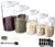 Airtight Storage Container Set,5 Piece Cereal Storage Containers,BPA Free Clear Containers,Clear Plastic Canisters with Durable Lids