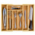 Bamboo Kitchen Drawer Organizer and Utensil Holder - Flatware and Silverware with 7 Compartments Expandable Cutlery Tray for Kitchen Utensils (13.4''X11.4''X2'')