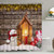 Krelymics Christmas Shower Curtain with 12 Hooks, Xmas Snowman Balls Pine Tree Chalet Shower Curtain Waterproof Bathroom Shower Curtains for Christmas Decoration
