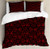 Ambesonne Victorian Duvet Cover Set, Vintage Floral Design with Ivy Swirls Flowers Design Image Print, Decorative 3 Piece Bedding Set with 2 Pillow Shams, Queen Size, Charcoal Ruby