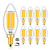 CRLight 6W 3000K Dimmable LED Candelabra Bulb Soft White, 65W Equivalent 650LM, E12 Base LED Filament Light Bulbs, B11 Candle Clear Glass Decorative Chandelier Bulbs, Smooth Dimming Version, 8 Pack