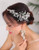 Denifery Emerald Bridal Hair Piece Green Bridal Accessory Bridal Hair Vine Turquoise Wedding Headband Bridal Hair clip Pearl Hair Comb Jewelry Set,Set of 2 (Gold)