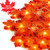 VIPMOON 2 Pack Fall Maple Leaf Garland 40 LED Maple Leaves Fairy Lights 9 Feet Fall Garland Decorations Lights Waterproof Maple Leaf String Lights 3AA Battery Operated for Party Thanksgiving Festival