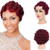 Baruisi Short Curly Nuna Wigs Pixie Wigs for Women Synthetic Finger Wave Hair Wig,Wine Red
